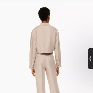 Cropped linen button down